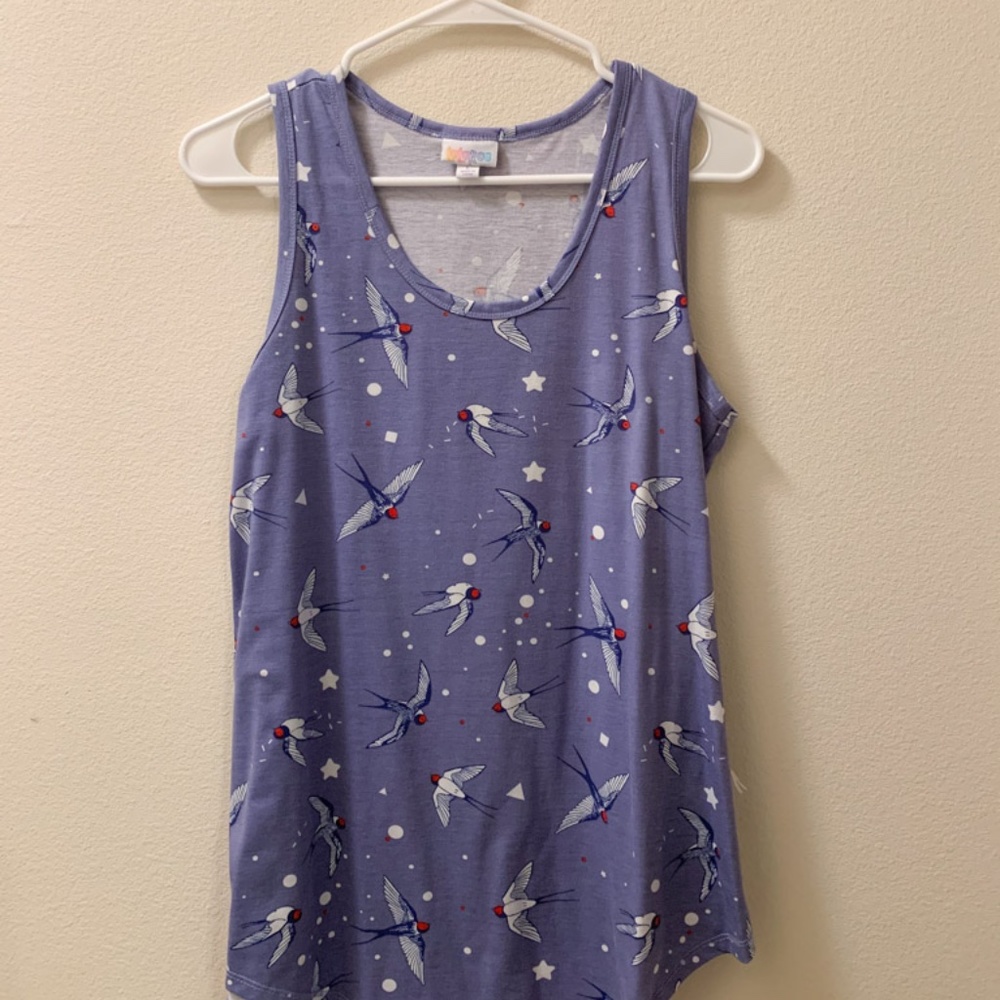 Lularoe Large Swallow Birds Tank Top